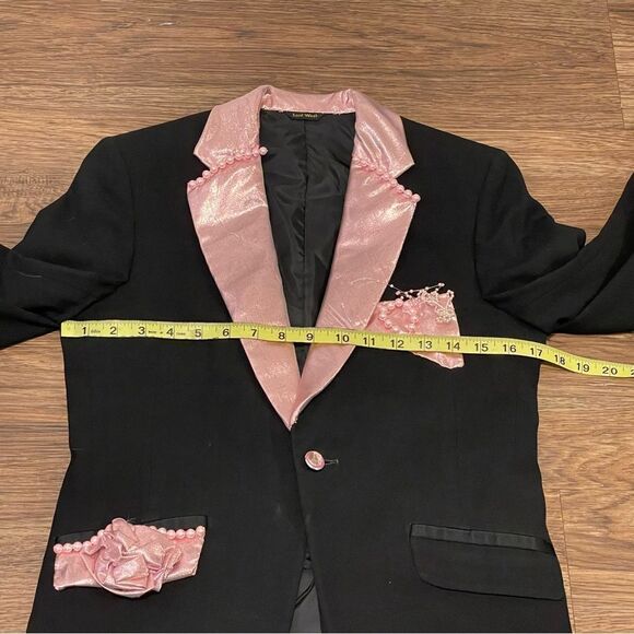 Lord West One Of A Kind Custom Blazer Black with Pink Embellishments Size Small - Picture 11 of 13